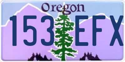 OR license plate 153EFX