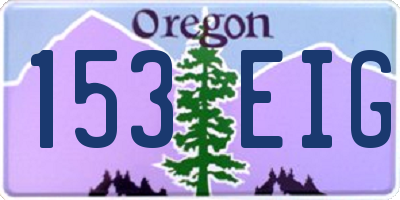 OR license plate 153EIG