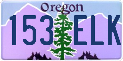 OR license plate 153ELK