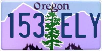 OR license plate 153ELY