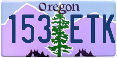 OR license plate 153ETK