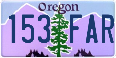 OR license plate 153FAR