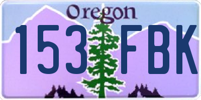 OR license plate 153FBK