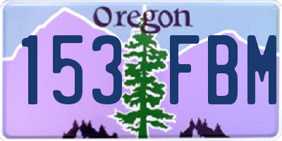 OR license plate 153FBM