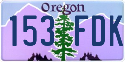 OR license plate 153FDK