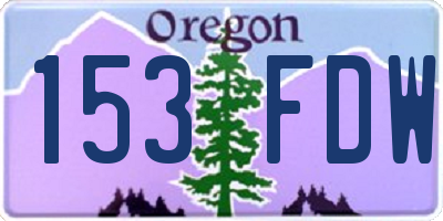 OR license plate 153FDW
