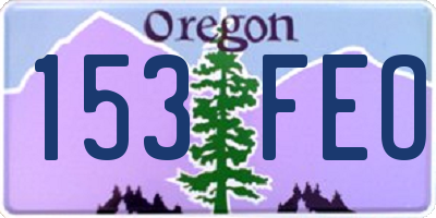 OR license plate 153FEO