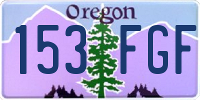 OR license plate 153FGF