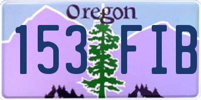 OR license plate 153FIB