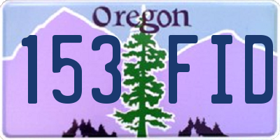 OR license plate 153FID