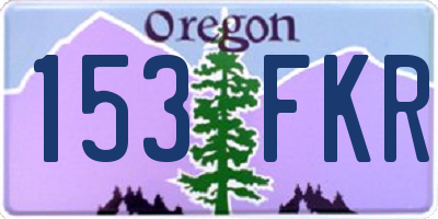 OR license plate 153FKR