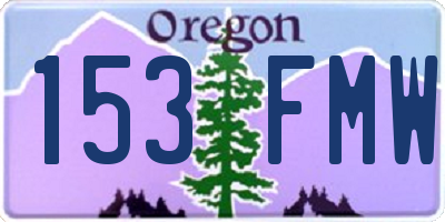 OR license plate 153FMW