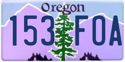 OR license plate 153FOA