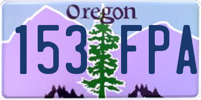 OR license plate 153FPA