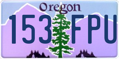 OR license plate 153FPU