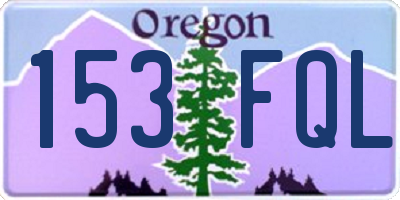 OR license plate 153FQL