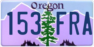 OR license plate 153FRA