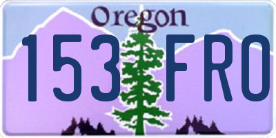 OR license plate 153FRO