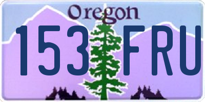 OR license plate 153FRU
