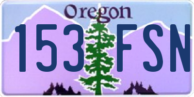 OR license plate 153FSN