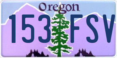 OR license plate 153FSV