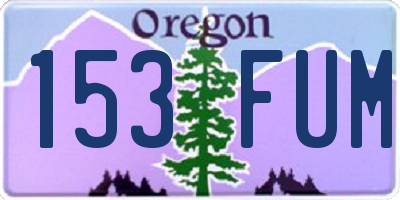 OR license plate 153FUM