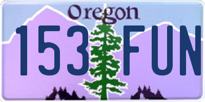 OR license plate 153FUN