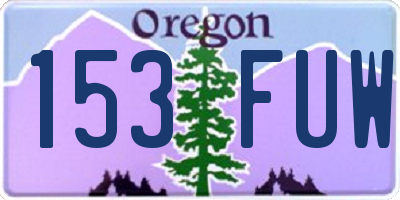 OR license plate 153FUW
