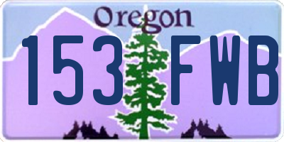 OR license plate 153FWB