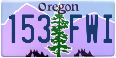 OR license plate 153FWI