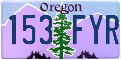 OR license plate 153FYR