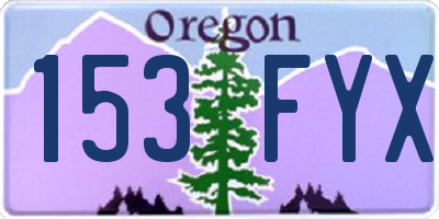 OR license plate 153FYX