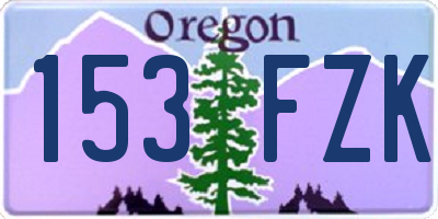 OR license plate 153FZK
