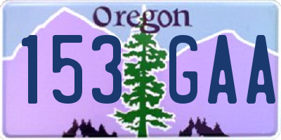 OR license plate 153GAA