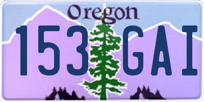 OR license plate 153GAI