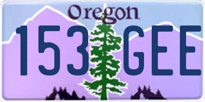 OR license plate 153GEE
