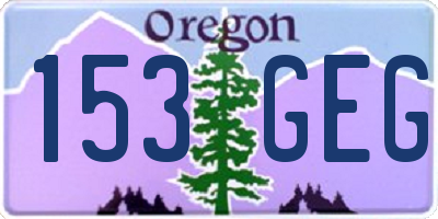 OR license plate 153GEG