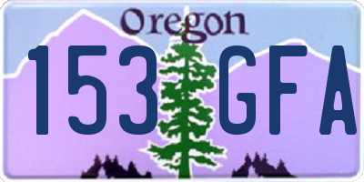 OR license plate 153GFA