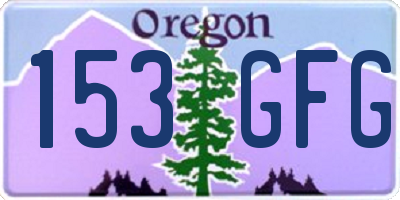 OR license plate 153GFG