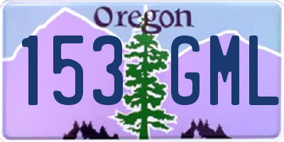 OR license plate 153GML