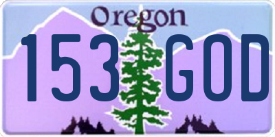 OR license plate 153GOD