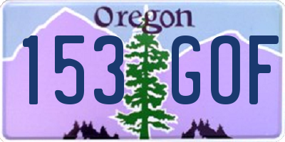 OR license plate 153GOF