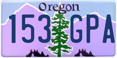 OR license plate 153GPA