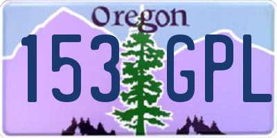 OR license plate 153GPL