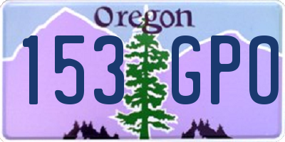 OR license plate 153GPO