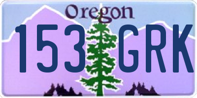 OR license plate 153GRK