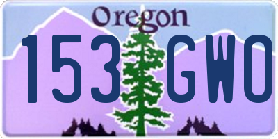 OR license plate 153GWO