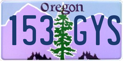 OR license plate 153GYS