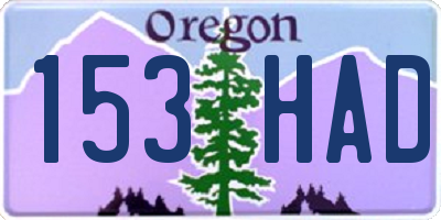 OR license plate 153HAD