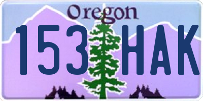 OR license plate 153HAK